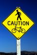 Caution - Pedestrian and Bicycle Traffic sign