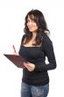 Young student woman writing