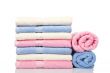 Multicolored towels stacked
