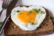 Fried egg in heart shape