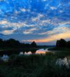 blue sunset lake