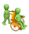 3d puppet, carrying the patient in an armchair