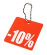 Sale tag on pure white background