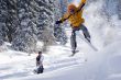 Snow Skier Jumping
