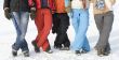 Sport teenagers on snow in sport clothes