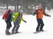 Happy snowboarding team, health lifestyle