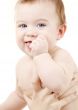clean baby boy in mother hands