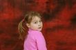 the child on a red background