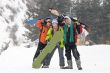 Happy snowboarding teams, health lifestyle