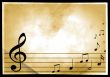 Grunge background with of musical symbols