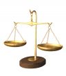 Gold 3d scales with the counterbalanced cups