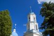 Church and cross at bell tower