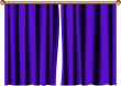 Blue curtain with rail