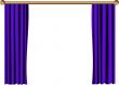 Open blue curtain