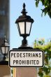 Pedestrians prohibited sign