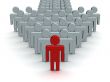 Index made of people. 3D image.