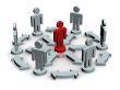 Conceptual image of teamwork. 3D image.