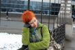 red-haired sad, lonely woman in depression and bad feelings