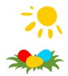 easter eggs and sun