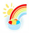 rainbow and easter eggs