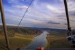 The river Ili in Asia view from deltaplane