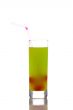 Fresh kiwi juice with cherries and straw