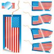 American flag modern tags and stickers