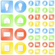 Modern glossy icon set in four colors