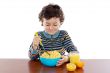 Child eating breakfast