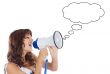 Teenager with megaphone