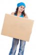 Woman with box