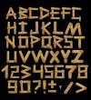 Alphabet - letters from  wooden boards with rivets