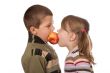 Two children and an apple