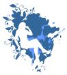 Woman on a blue background