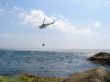 helicopter above the sea