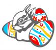 rabbit and easter eggs