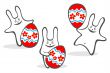 cheerful easter rabbits