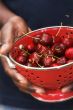 cherries in colander