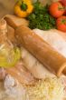 pizza dough and ingredients