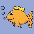 Cartoon fish with bubbles