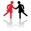 greeting each other,or, shaking hands on a deal