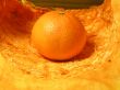 Orange laying in a pumpkin
