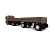 long dump truck on white background