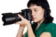 Woman holding a photo camera