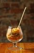 Macaroni in cognac glass