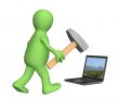 3d puppet, going with a hammer to laptop