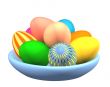 3d easter eggs in a plate