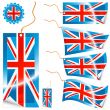 United Kingdom flag modern tags and sticker