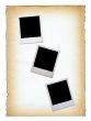 three blank photo frames