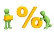 3d persons, holding in hands minus and percent